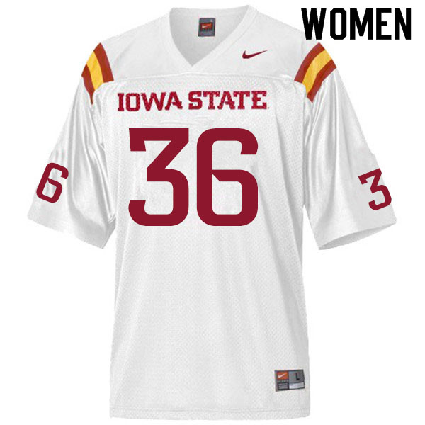 Women #36 Mason Cassady Iowa State Cyclones College Football Jerseys Sale-White
